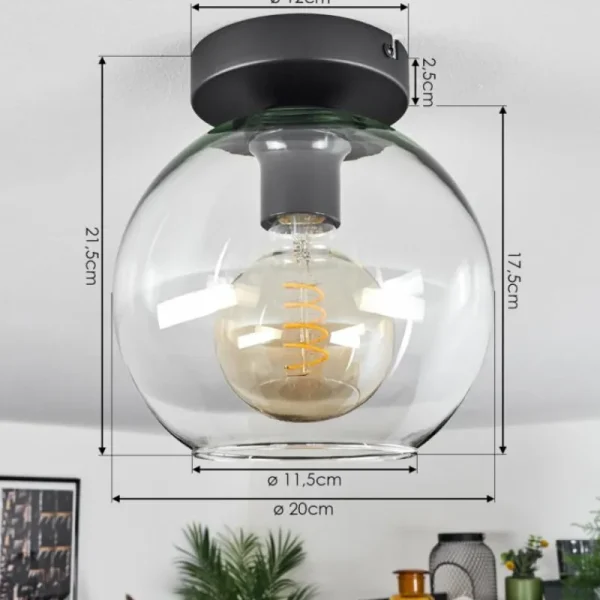 hofstein Plafonnier Verre 20 cm Koyoto Clair, 1 lumière* Lampes En Verre