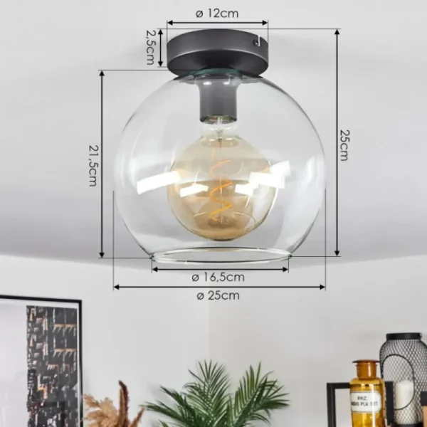 hofstein Plafonnier Verre 25 cm Koyoto Clair, 1 lumière* Lampes En Verre
