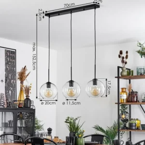 hofstein Plafonnier Verre 20 cm Koyoto Clair, 3 lumières* Lampes En Verre