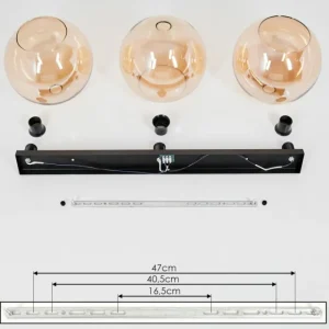 hofstein Plafonnier Verre 25 cm Koyoto Ambre, 3 lumières* Lampes En Verre
