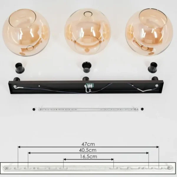 hofstein Plafonnier Verre 25 cm Koyoto Ambre, 3 lumières* Lampes En Verre
