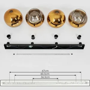 hofstein Plafonnier Verre 30 cm Koyoto Or, Clair, 4 lumières* Lampes En Verre