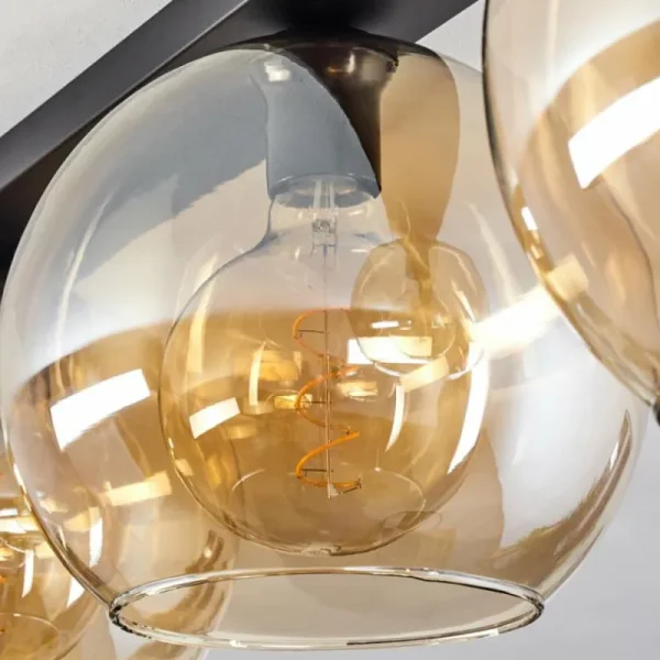 hofstein Plafonnier Verre 25 cm Koyoto Ambre, 3 lumières* Lampes En Verre