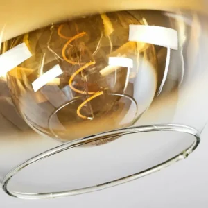 hofstein Plafonnier Verre 25 cm Koyoto Or, Clair, 1 lumière* Lampes En Verre