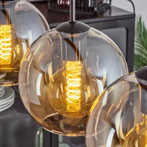 hofstein Plafonnier Verre 20 cm Koyoto Ambre, 5 lumières* Lampes En Verre