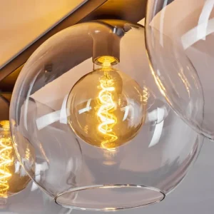 hofstein Plafonnier Verre 30 cm Koyoto Clair, 4 lumières* Lampes En Verre