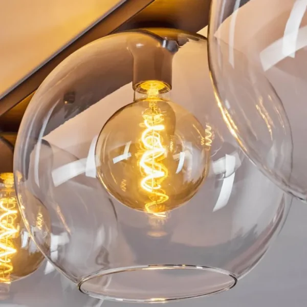 hofstein Plafonnier Verre 30 cm Koyoto Clair, 4 lumières* Lampes En Verre