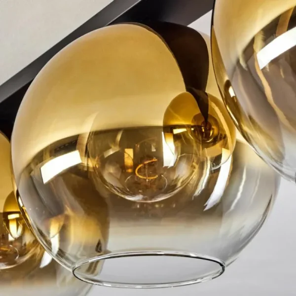 hofstein Plafonnier Verre 30 cm Koyoto Or, Clair, 3 lumières* Lampes En Verre