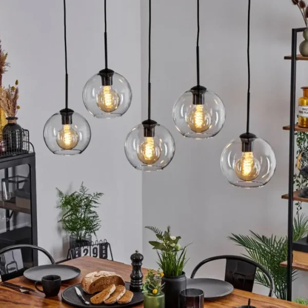 hofstein Plafonnier Verre 20 cm Koyoto Clair, 5 lumières* Lampes En Verre