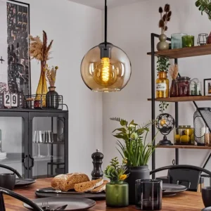 hofstein Plafonnier Verre 20 cm Koyoto Ambre, 1 lumière* Lampes En Verre