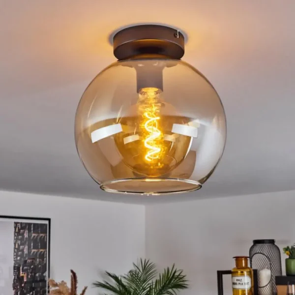 hofstein Plafonnier Verre 25 cm Koyoto Ambre, 1 lumière* Lampes En Verre