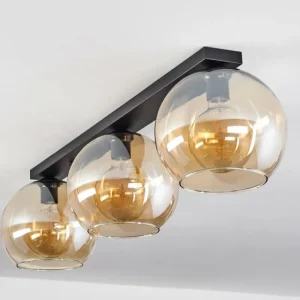 hofstein Plafonnier Verre 25 cm Koyoto Ambre, 3 lumières* Lampes En Verre