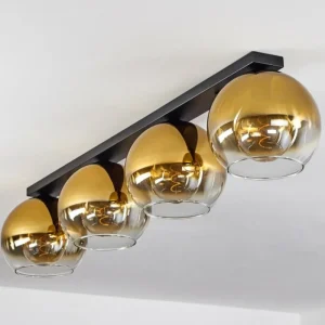 hofstein Plafonnier Verre 25 cm Koyoto Or, Clair, 4 lumières* Lampes En Verre