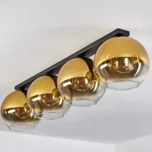 hofstein Plafonnier Verre 30 cm Koyoto Or, Clair, 4 lumières* Lampes En Verre