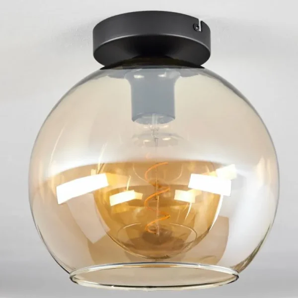 hofstein Plafonnier Verre 25 cm Koyoto Ambre, 1 lumière* Lampes En Verre
