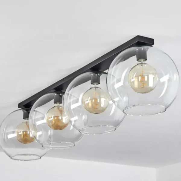 hofstein Plafonnier Verre 30 cm Koyoto Clair, 4 lumières* Lampes En Verre