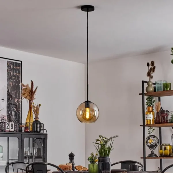 hofstein Plafonnier Verre 20 cm Koyoto Ambre, 1 lumière* Lampes En Verre