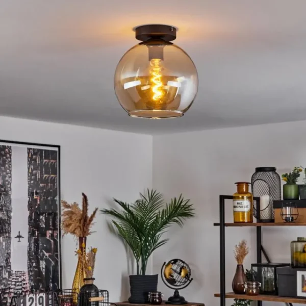 hofstein Plafonnier Verre 25 cm Koyoto Ambre, 1 lumière* Lampes En Verre