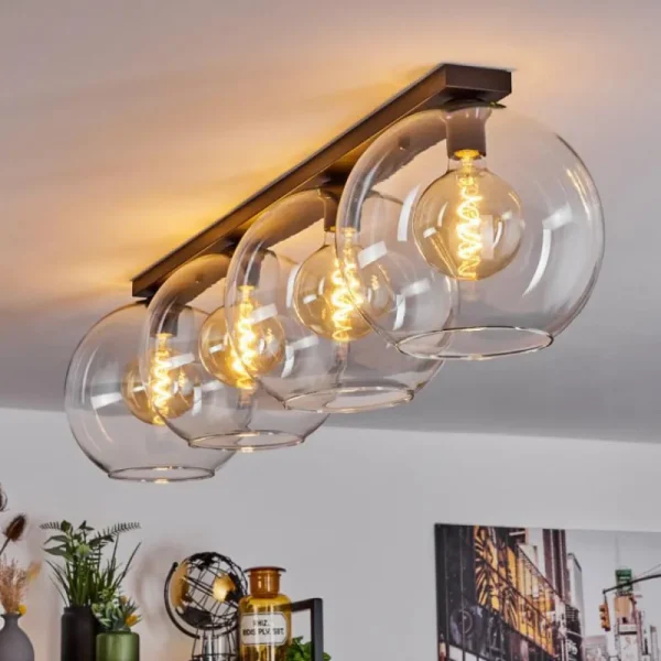 hofstein Plafonnier Verre 30 cm Koyoto Clair, 4 lumières* Lampes En Verre