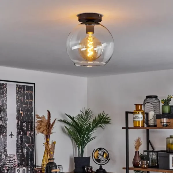 hofstein Plafonnier Verre 25 cm Koyoto Clair, 1 lumière* Lampes En Verre