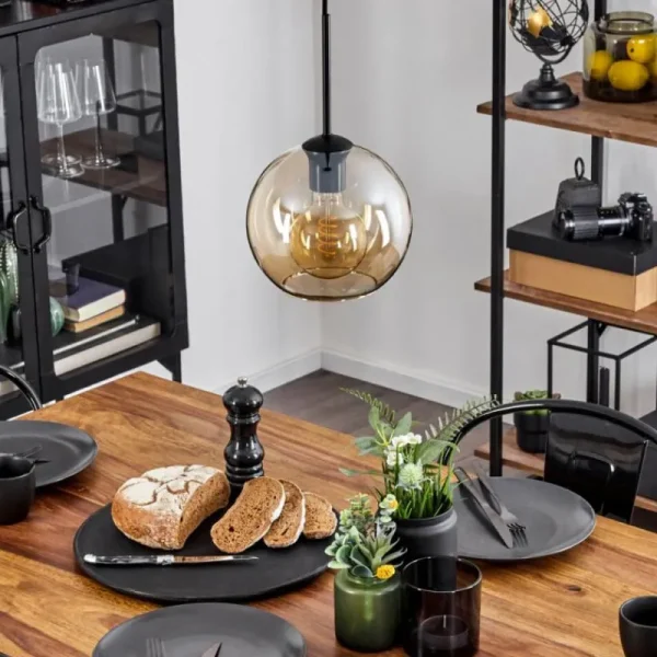 hofstein Plafonnier Verre 20 cm Koyoto Ambre, 1 lumière* Lampes En Verre