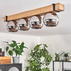 hofstein Plafonnier Verre 15cm Montgomery Écru, Noir, 4 lumières* Lampes Modernes