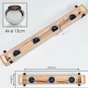 hofstein Plafonnier Verre 15cm Montgomery Écru, Noir, 4 lumières* Lampes Modernes