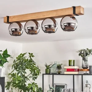 hofstein Plafonnier Verre 15cm Montgomery Écru, Noir, 4 lumières* Lampes Modernes