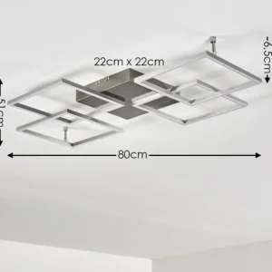 hofstein Plafonnier Veyrier LED Acier brossé, 4 lumières* Lampes Modernes