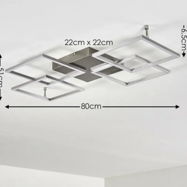 hofstein Plafonnier Veyrier LED Acier brossé, 4 lumières* Lampes Modernes