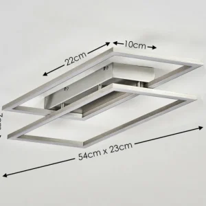 hofstein Plafonnier Veyrier LED Acier brossé, 2 lumières* Lampes Modernes