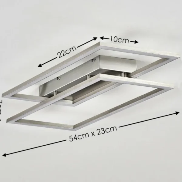 hofstein Plafonnier Veyrier LED Acier brossé, 2 lumières* Lampes Modernes