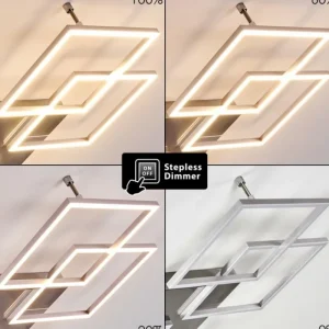 hofstein Plafonnier Veyrier LED Acier brossé, 4 lumières* Lampes Modernes