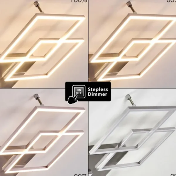 hofstein Plafonnier Veyrier LED Acier brossé, 4 lumières* Lampes Modernes