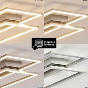 hofstein Plafonnier Veyrier LED Acier brossé, 2 lumières* Lampes Modernes