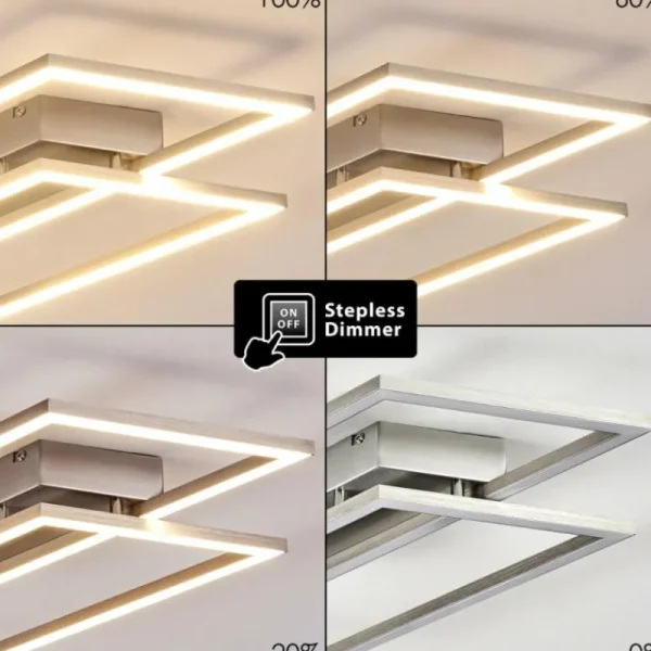 hofstein Plafonnier Veyrier LED Acier brossé, 2 lumières* Lampes Modernes
