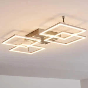 hofstein Plafonnier Veyrier LED Acier brossé, 4 lumières* Lampes Modernes