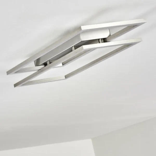 hofstein Plafonnier Veyrier LED Acier brossé, 2 lumières* Lampes Modernes