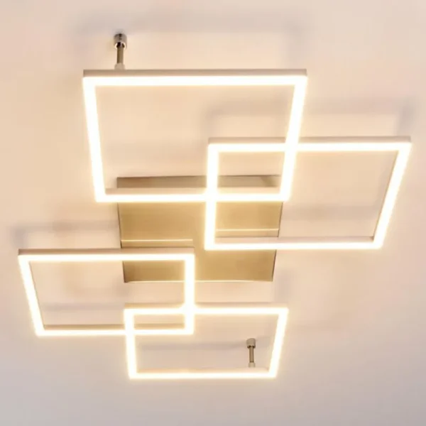 hofstein Plafonnier Veyrier LED Acier brossé, 4 lumières* Lampes Modernes