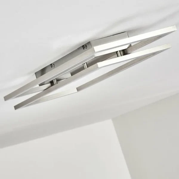 hofstein Plafonnier Veyrier LED Acier brossé, 2 lumières* Lampes Modernes
