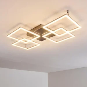 hofstein Plafonnier Veyrier LED Acier brossé, 4 lumières* Lampes Modernes