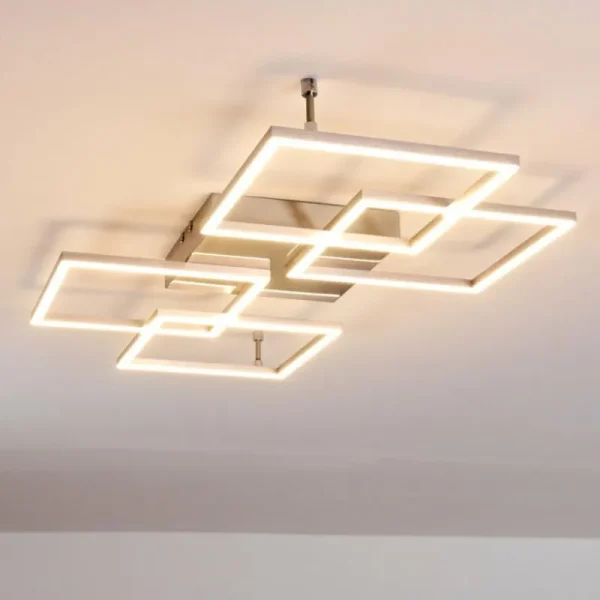 hofstein Plafonnier Veyrier LED Acier brossé, 4 lumières* Lampes Modernes