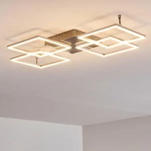 hofstein Plafonnier Veyrier LED Acier brossé, 4 lumières* Lampes Modernes