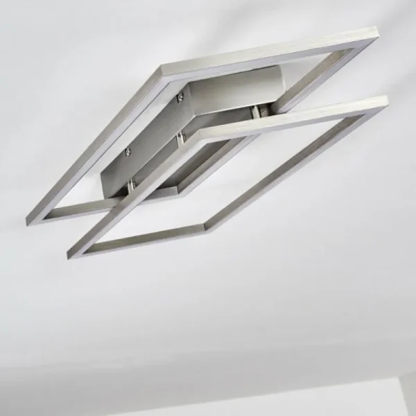 hofstein Plafonnier Veyrier LED Acier brossé, 2 lumières* Lampes Modernes