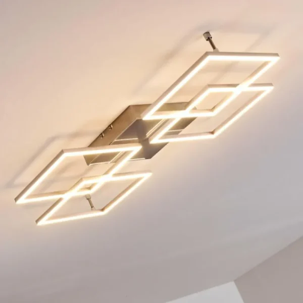 hofstein Plafonnier Veyrier LED Acier brossé, 4 lumières* Lampes Modernes