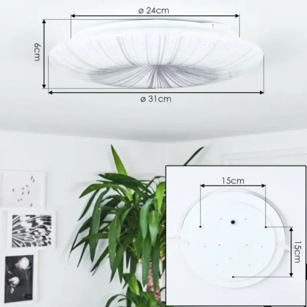 hofstein Plafonnier Vogorno LED Blanc, 1 lumière* Lampes Modernes