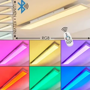 hofstein Plafonnier Voisines LED Blanc, 1 lumière, Télécommandes, Changeur de couleurs* Lampes Modernes