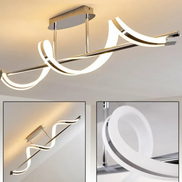 hofstein Plafonnier Vora LED Chrome, 1 lumière* Lampes Modernes