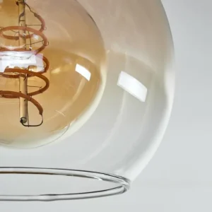hofstein Plafonnier Vouhet Brun, Couleur bois, Noir, 4 lumières* Lampes Modernes