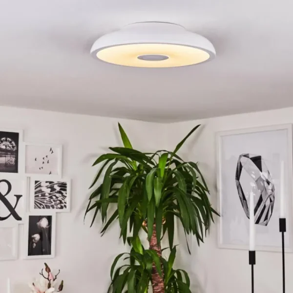 hofstein Plafonnier Vully Blanc, 1 lumière, Changeur de couleurs* Lampes Modernes